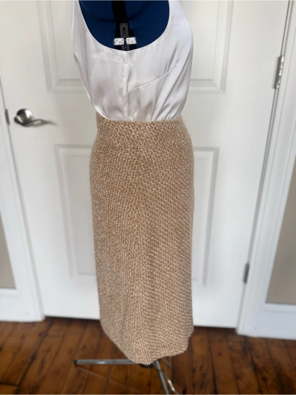 Barneys New York Beige Boucle Tweed Skirt